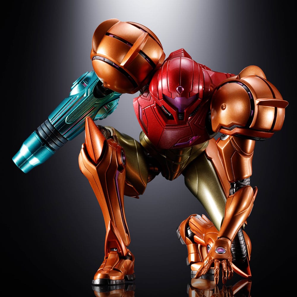 SAMUS ARAN FIGURA DIECAST CHOGOKIN METROID PRIME 4: BEYOND LED 21 CM