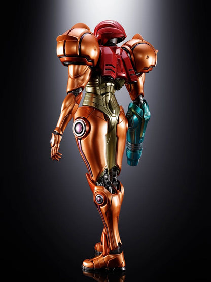 SAMUS ARAN FIGURA DIECAST CHOGOKIN METROID PRIME 4: BEYOND LED 21 CM