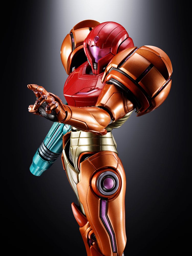 SAMUS ARAN FIGURA DIECAST CHOGOKIN METROID PRIME 4: BEYOND LED 21 CM