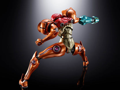 SAMUS ARAN FIGURA DIECAST CHOGOKIN METROID PRIME 4: BEYOND LED 21 CM