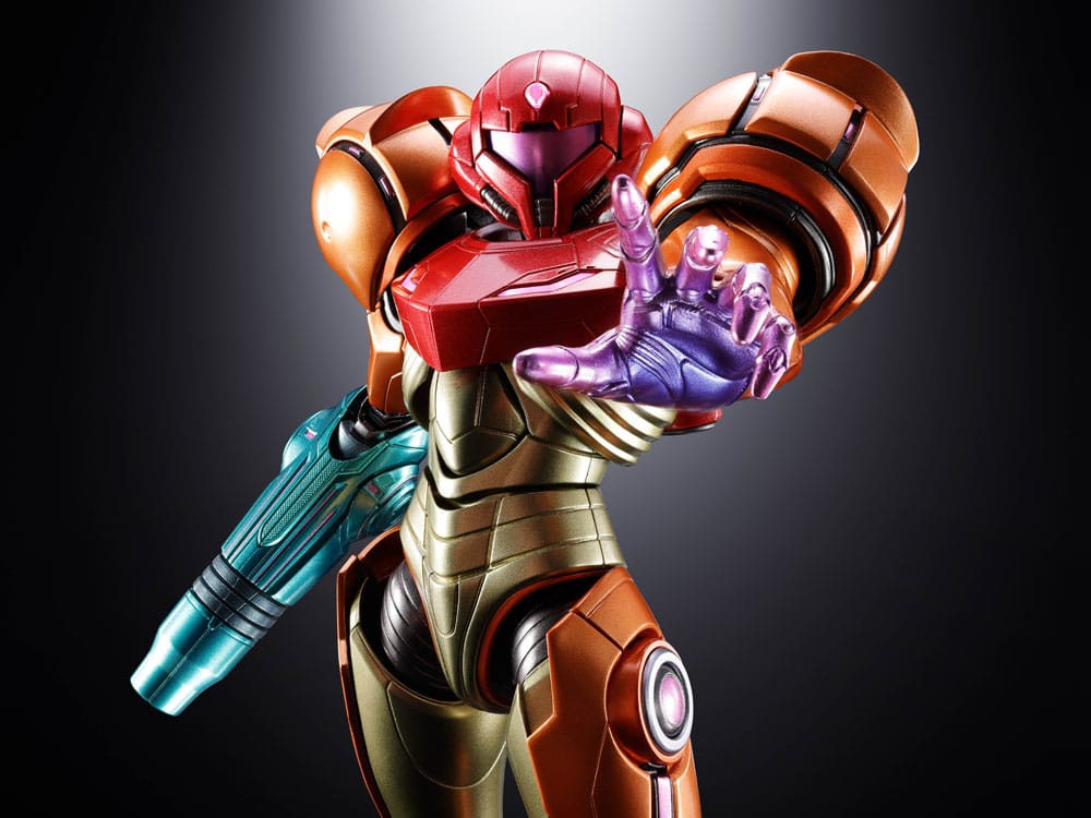 SAMUS ARAN FIGURA DIECAST CHOGOKIN METROID PRIME 4: BEYOND LED 21 CM