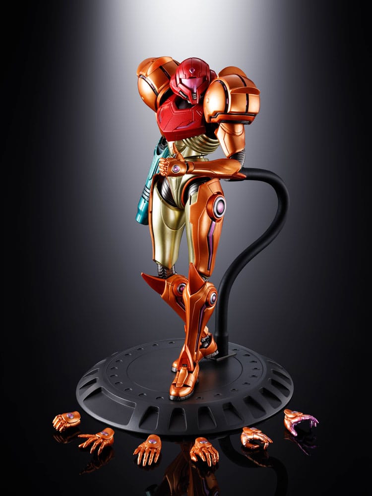 SAMUS ARAN FIGURA DIECAST CHOGOKIN METROID PRIME 4: BEYOND LED 21 CM