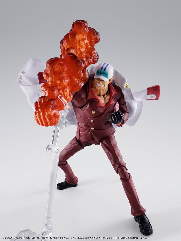 SAKAZUKI AKAINU MARINEFORD ONE PIECE S.H.FIGUARTS FIGURA 20 CM TAMASHII NATIONS