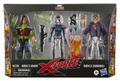 DOMINO, RICTOR & CANNONBALL MARVEL LEGENDS X-FORCE PACK 3 FIGURAS 15 CM HASBRO