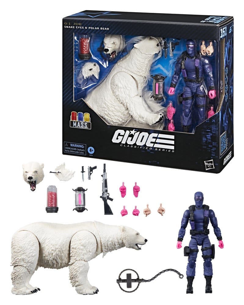 SNAKE EYES CON OSO POLAR G.I. JOE CLASSIFIED SERIES FIGURAS 15 CM HASBRO