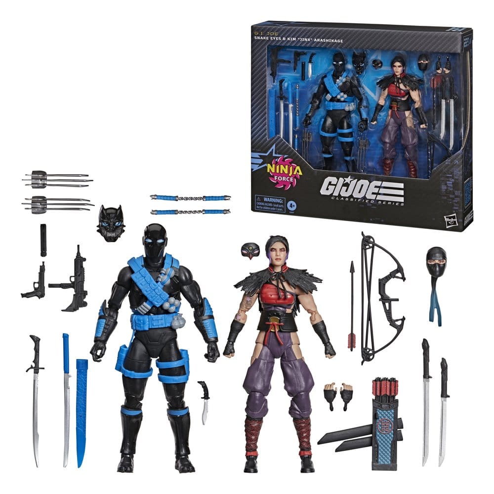 SNAKE EYES Y KIM «JINX» ARASHIKAGE NINJA FORCE CLASSIFIED SERIES PACK 2 FIGURAS 15 CM – G.I. JOE HASBRO