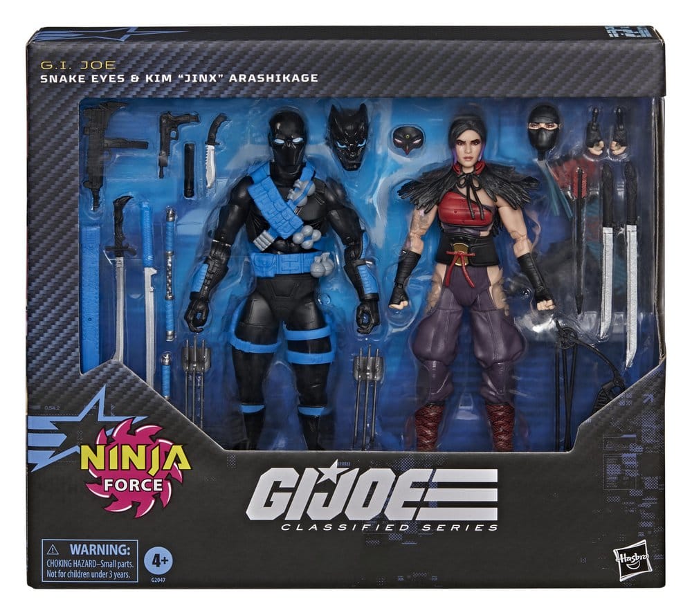 SNAKE EYES Y KIM «JINX» ARASHIKAGE NINJA FORCE CLASSIFIED SERIES PACK 2 FIGURAS 15 CM – G.I. JOE HASBRO