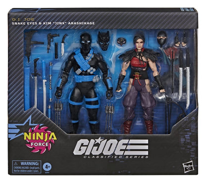 SNAKE EYES Y KIM «JINX» ARASHIKAGE NINJA FORCE CLASSIFIED SERIES PACK 2 FIGURAS 15 CM – G.I. JOE HASBRO