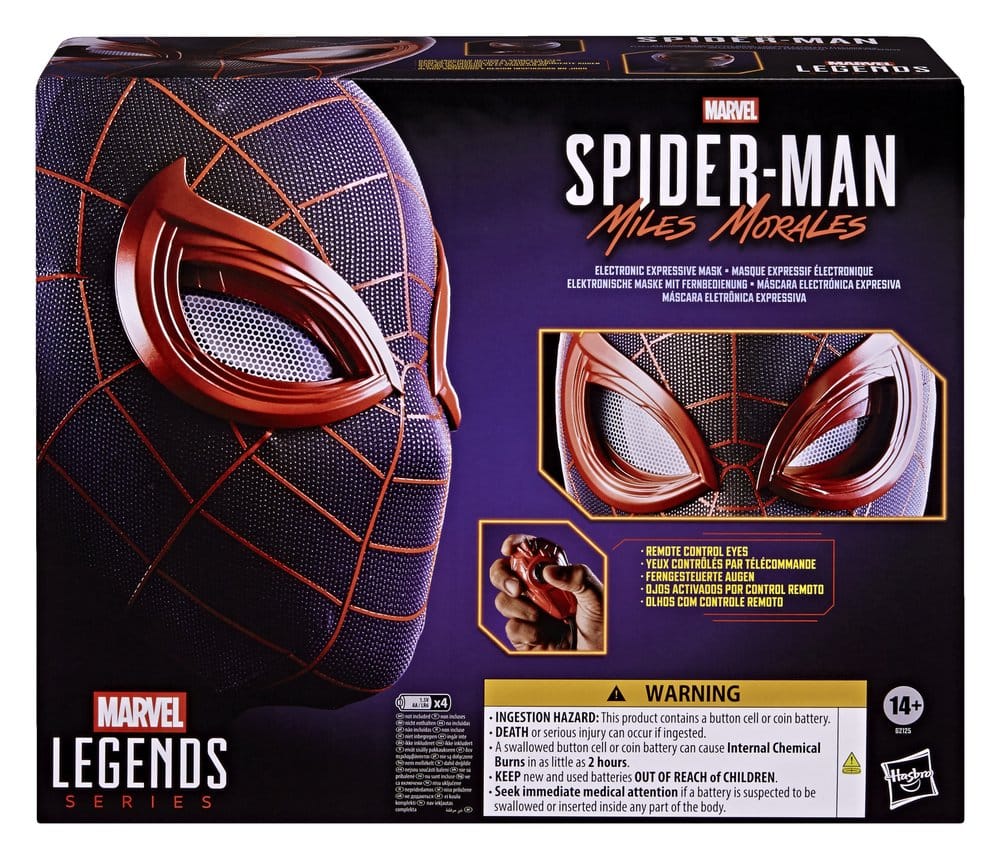 MILES MORALES SPIDER-MAN 2 MARVEL LEGENDS MÁSCARA ELECTRÓNICA EXPRESIVA 1/1 HASBRO