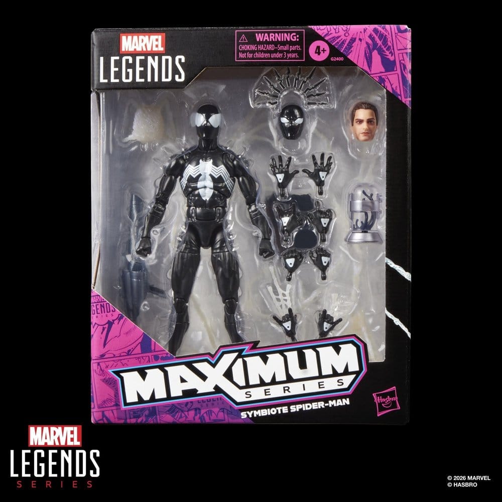 SYMBIOTE SPIDER-MAN MARVEL LEGENDS MAXIMUM SERIES FIGURA 15 CM HASBRO