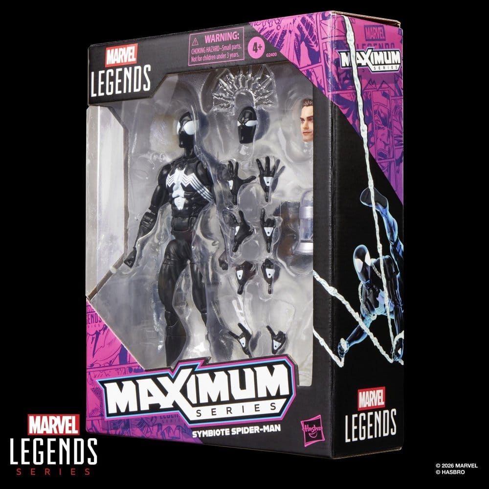 SYMBIOTE SPIDER-MAN MARVEL LEGENDS MAXIMUM SERIES FIGURA 15 CM HASBRO