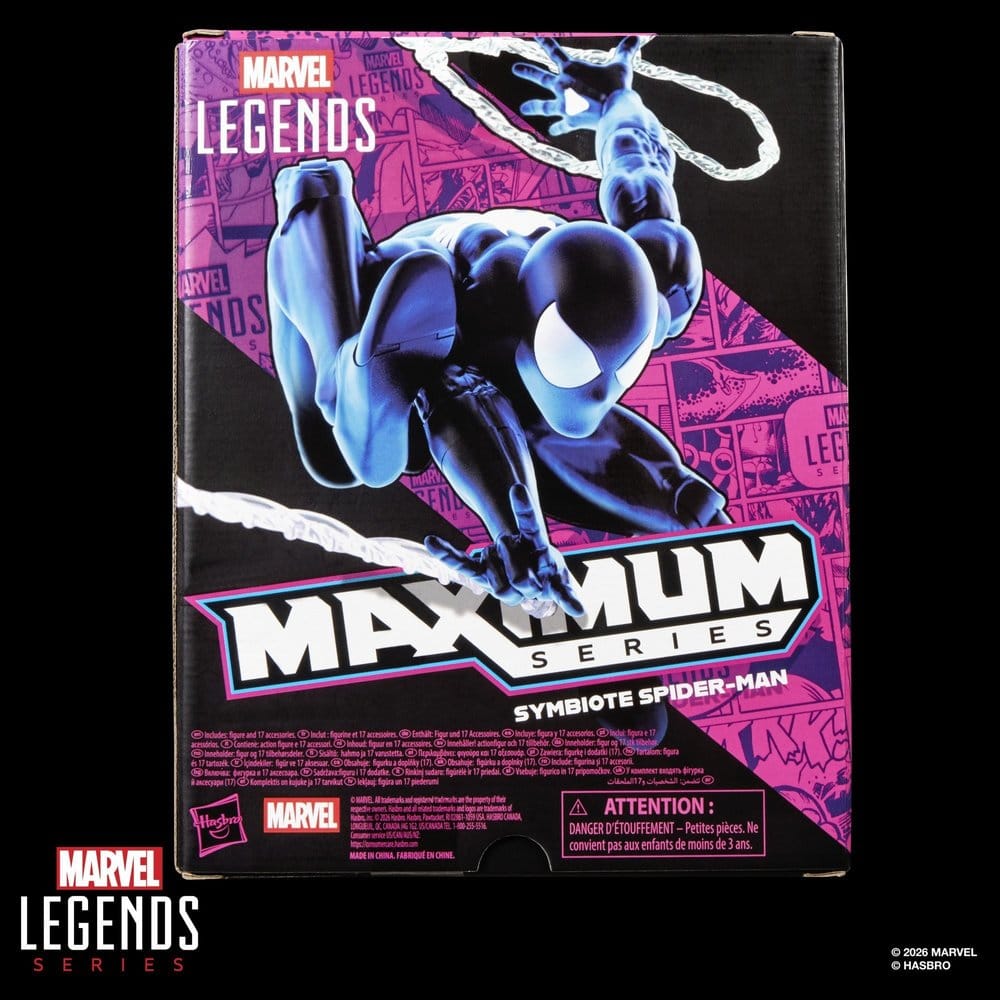 SYMBIOTE SPIDER-MAN MARVEL LEGENDS MAXIMUM SERIES FIGURA 15 CM HASBRO