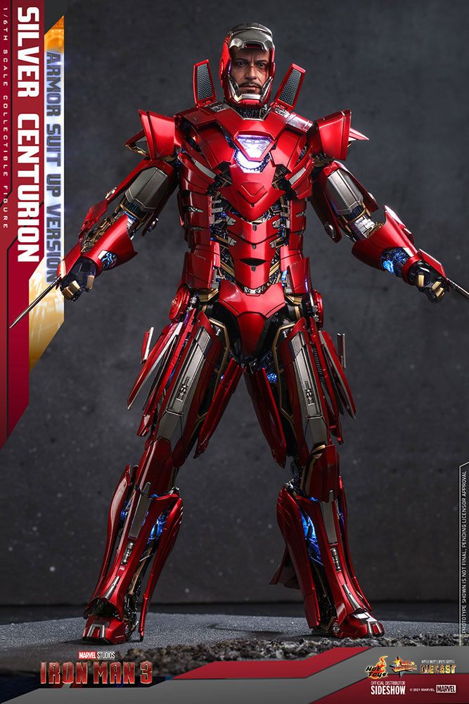 IRON MAN 3 – FIGURA 1/6 SILVER CENTURION (ARMOR SUIT UP VERSION) 32 CM (HOT TOYS – MARVEL)