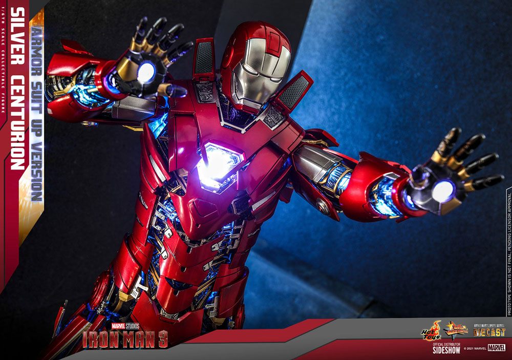 IRON MAN 3 – FIGURA 1/6 SILVER CENTURION (ARMOR SUIT UP VERSION) 32 CM (HOT TOYS – MARVEL)