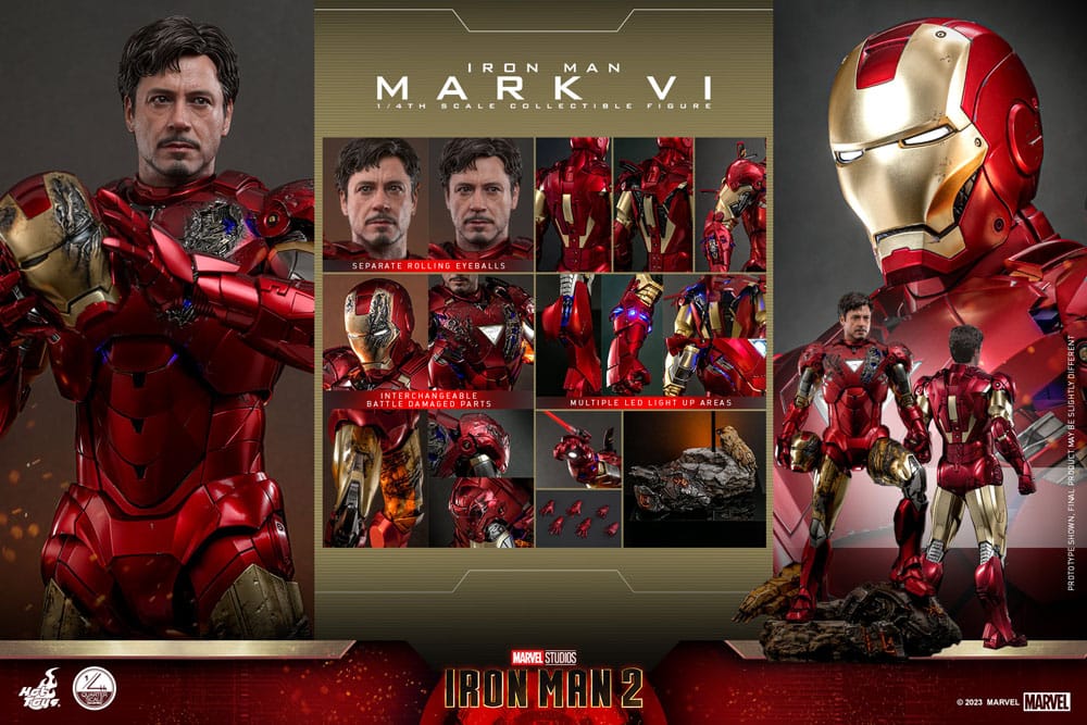 IRON MAN 2 FIGURA 1/4 IRON MAN MARK VI 48 CM | HOT TOYS – LÍNEA QUARTER SCALE