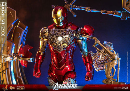IRON MAN MARK VI (2.0) 1/6 – SUIT-UP GANTRY – FIGURA DIECAST HOT TOYS MARVEL