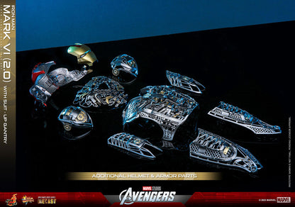IRON MAN MARK VI (2.0) 1/6 – SUIT-UP GANTRY – FIGURA DIECAST HOT TOYS MARVEL