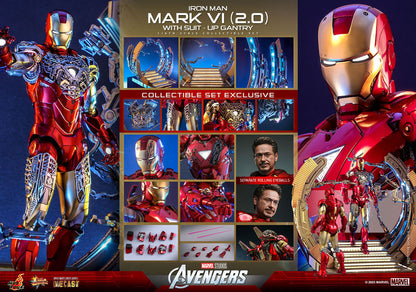 IRON MAN MARK VI (2.0) 1/6 – SUIT-UP GANTRY – FIGURA DIECAST HOT TOYS MARVEL