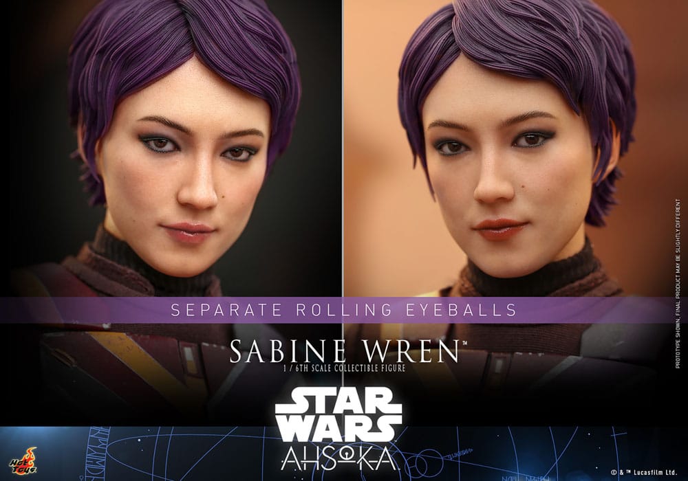 SABINE WREN FIGURA 1/6 28 CM STAR WARS AHSOKA HOT TOYS