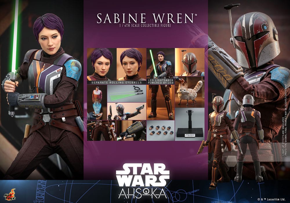 SABINE WREN FIGURA 1/6 28 CM STAR WARS AHSOKA HOT TOYS