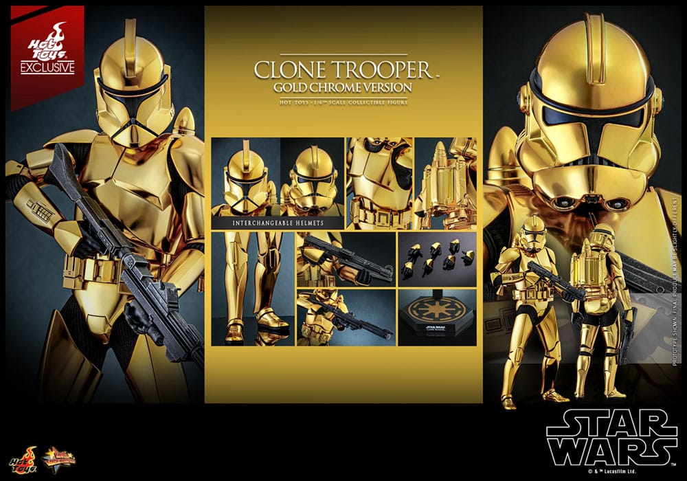 CLONE TROOPER (GOLD CHROME VERSION) – STAR WARS 1/6 SCALE FIGURE 30 CM (HOT TOYS – EXCLUSIVE EDITION)