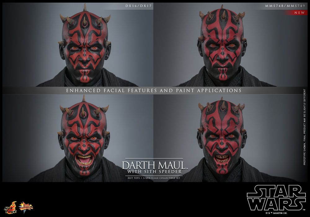 DARTH MAUL WITH SITH SPEEDER – STAR WARS EPISODE I 1/6 HOT TOYS MOVIE MASTERPIECE