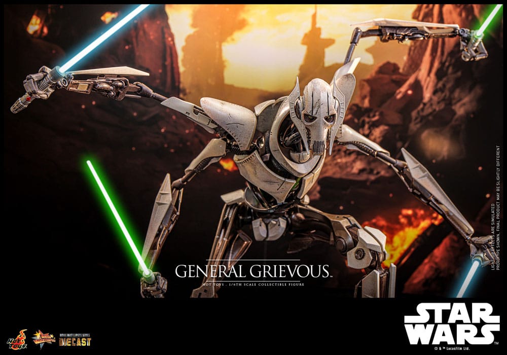 STAR WARS FIGURA MOVIE MASTERPIECE - DIECAST 1/6 GENERAL GRIEVOUS - 42 CM HOT TOYS