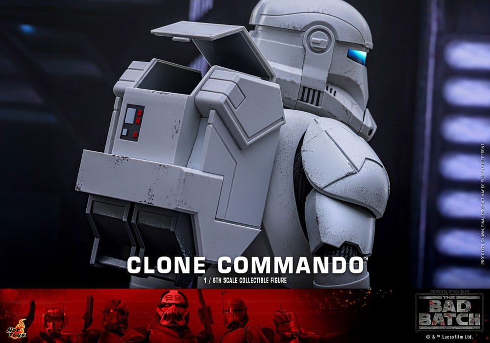 STAR WARS THE BAD BATCH CLONE COMMANDO 30 CM - HOT TOYS FIGURA 1/6 COLECCIONABLE CON LUZ LED Y MOCHILA FUNCIONAL