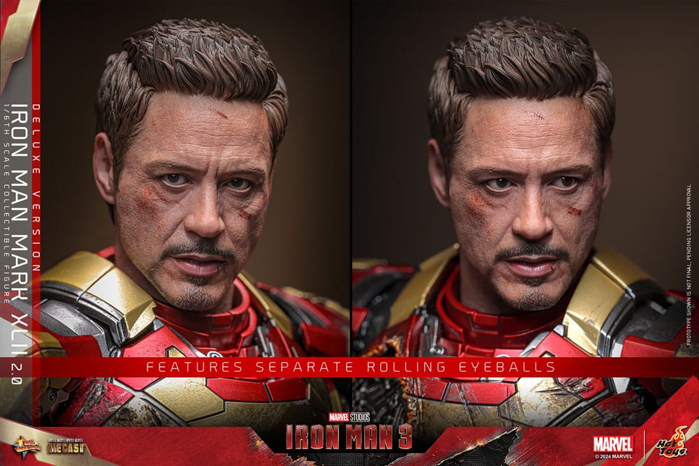 IRON MAN MARK XLII 2.0 DELUXE - IRON MAN 3 - HOT TOYS FIGURA 1/6 ESCALA 32 CM