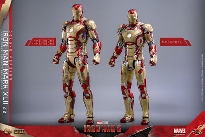 IRON MAN MARK XLII 2.0 DELUXE - IRON MAN 3 - HOT TOYS FIGURA 1/6 ESCALA 32 CM
