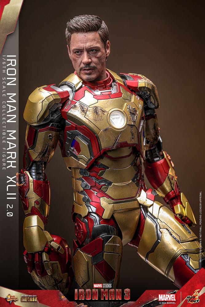 IRON MAN MARK XLII 2.0 - IRON MAN 3 - HOT TOYS FIGURA 1/6 ESCALA 32 CM