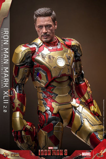 IRON MAN MARK XLII 2.0 - IRON MAN 3 - HOT TOYS FIGURA 1/6 ESCALA 32 CM