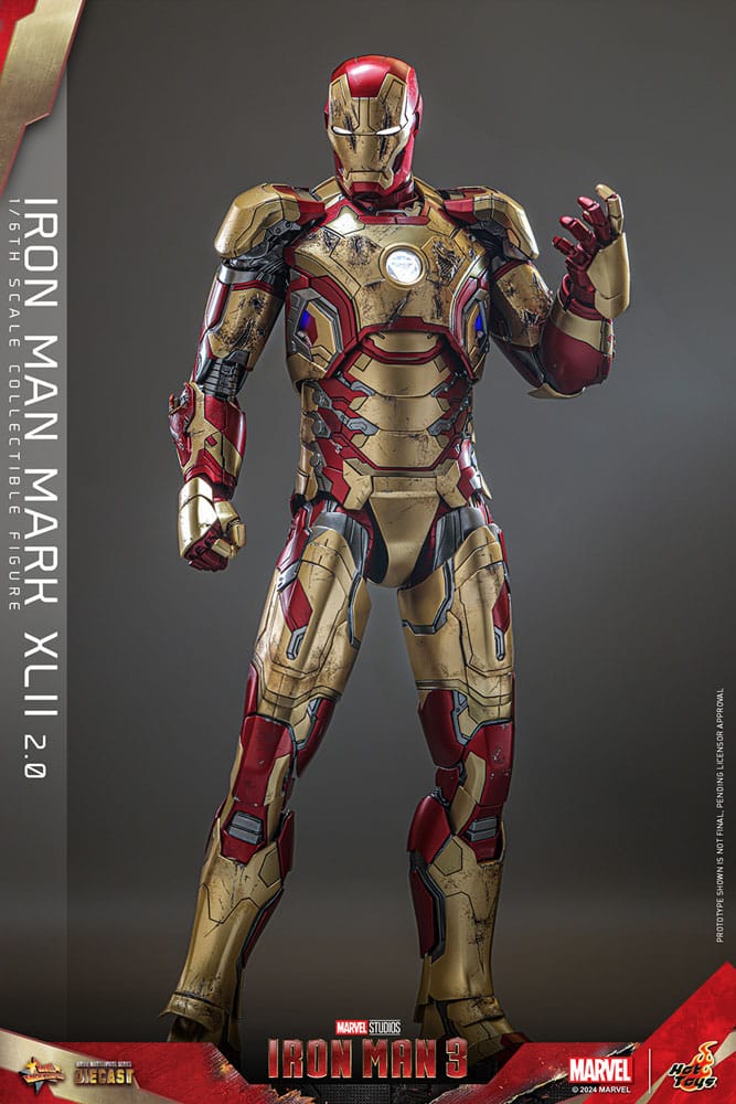IRON MAN MARK XLII 2.0 - IRON MAN 3 - HOT TOYS FIGURA 1/6 ESCALA 32 CM