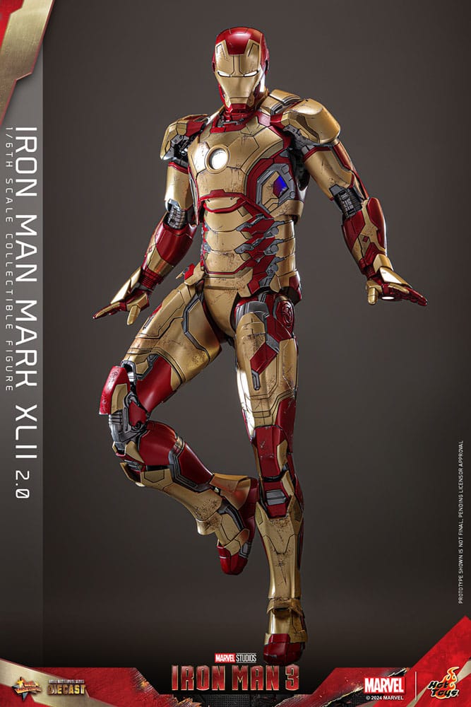 IRON MAN MARK XLII 2.0 - IRON MAN 3 - HOT TOYS FIGURA 1/6 ESCALA 32 CM
