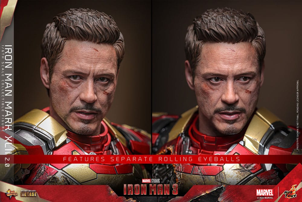 IRON MAN MARK XLII 2.0 - IRON MAN 3 - HOT TOYS FIGURA 1/6 ESCALA 32 CM