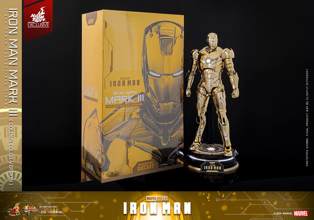 IIRON MAN MARK III GOLD COLOR VERSION – MOVIE MASTERPIECE DIECAST 1/6 (HOT TOYS – MARVEL EXCLUSIVE)