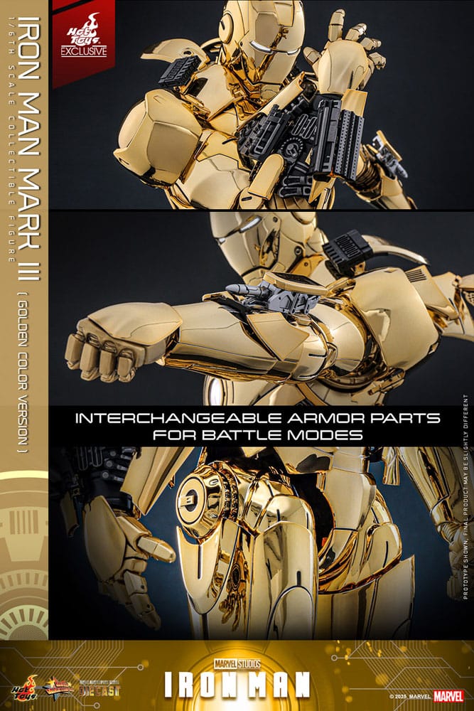 IIRON MAN MARK III GOLD COLOR VERSION – MOVIE MASTERPIECE DIECAST 1/6 (HOT TOYS – MARVEL EXCLUSIVE)