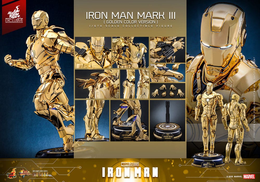 IIRON MAN MARK III GOLD COLOR VERSION – MOVIE MASTERPIECE DIECAST 1/6 (HOT TOYS – MARVEL EXCLUSIVE)