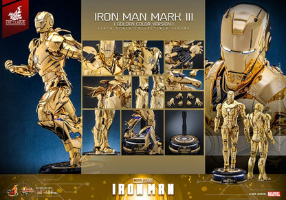IIRON MAN MARK III GOLD COLOR VERSION – MOVIE MASTERPIECE DIECAST 1/6 (HOT TOYS – MARVEL EXCLUSIVE)