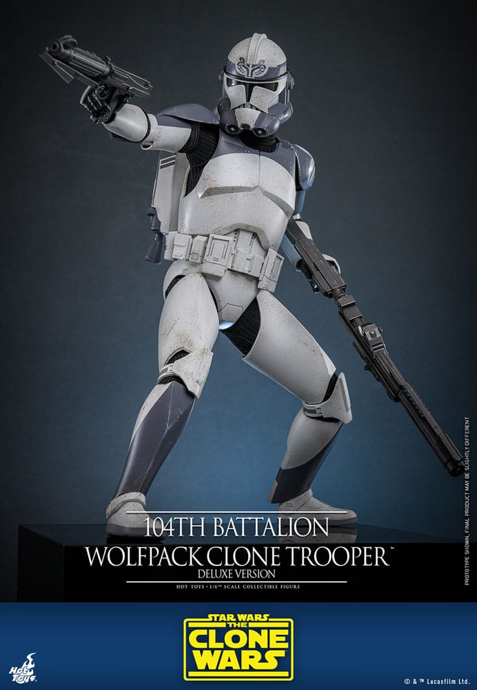 STAR WARS: THE CLONE WARS FIGURA 1/6 104TH BATTALION WOLFPACK CLONE TROOPER DELUXE VERSION 30 CM | HOT TOYS – SERIE THE CLONE WARS