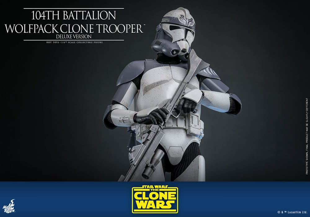 STAR WARS: THE CLONE WARS FIGURA 1/6 104TH BATTALION WOLFPACK CLONE TROOPER DELUXE VERSION 30 CM | HOT TOYS – SERIE THE CLONE WARS