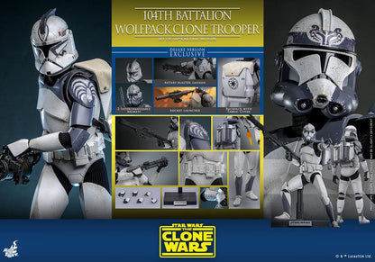 STAR WARS: THE CLONE WARS FIGURA 1/6 104TH BATTALION WOLFPACK CLONE TROOPER DELUXE VERSION 30 CM | HOT TOYS – SERIE THE CLONE WARS