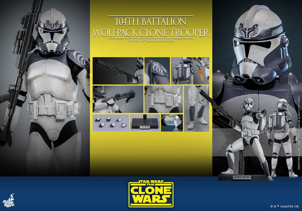 STAR WARS: THE CLONE WARS FIGURA 1/6 104TH BATTALION WOLFPACK CLONE TROOPER 30 CM | HOT TOYS – SERIE THE CLONE WARS