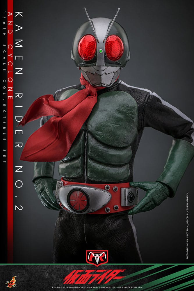 KAMEN RIDER Nº2 & CYCLONE HOT TOYS 30 CM - FIGURA Y MOTO CON LUZ