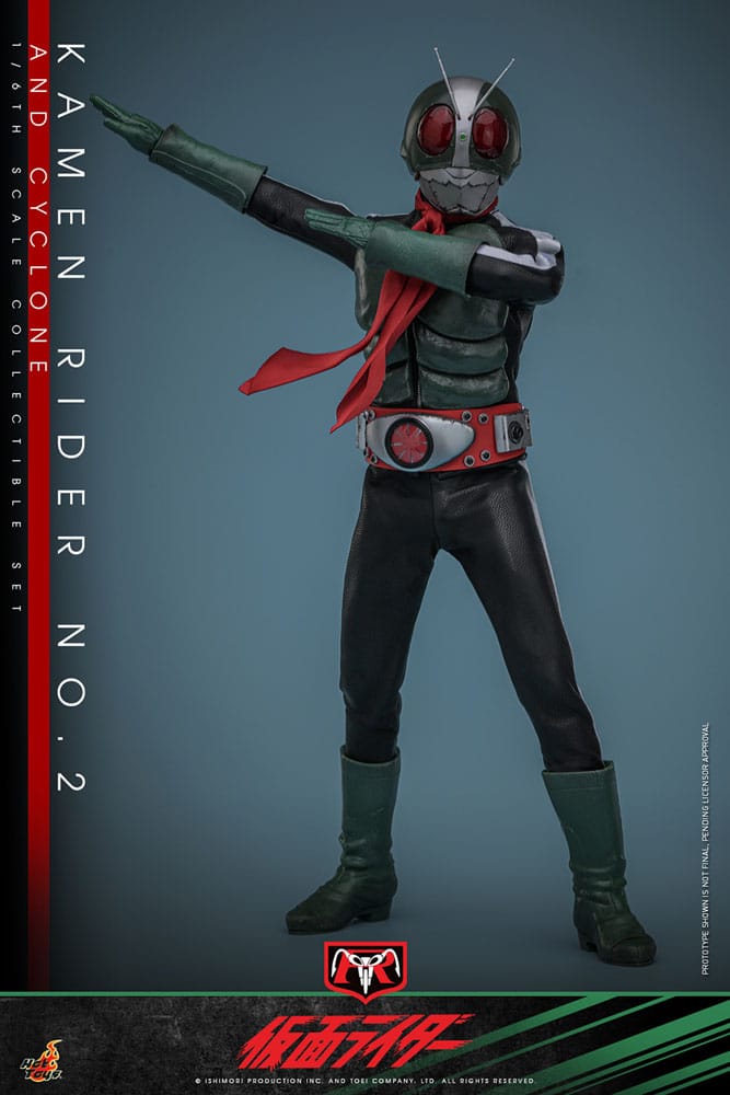 KAMEN RIDER Nº2 & CYCLONE HOT TOYS 30 CM - FIGURA Y MOTO CON LUZ