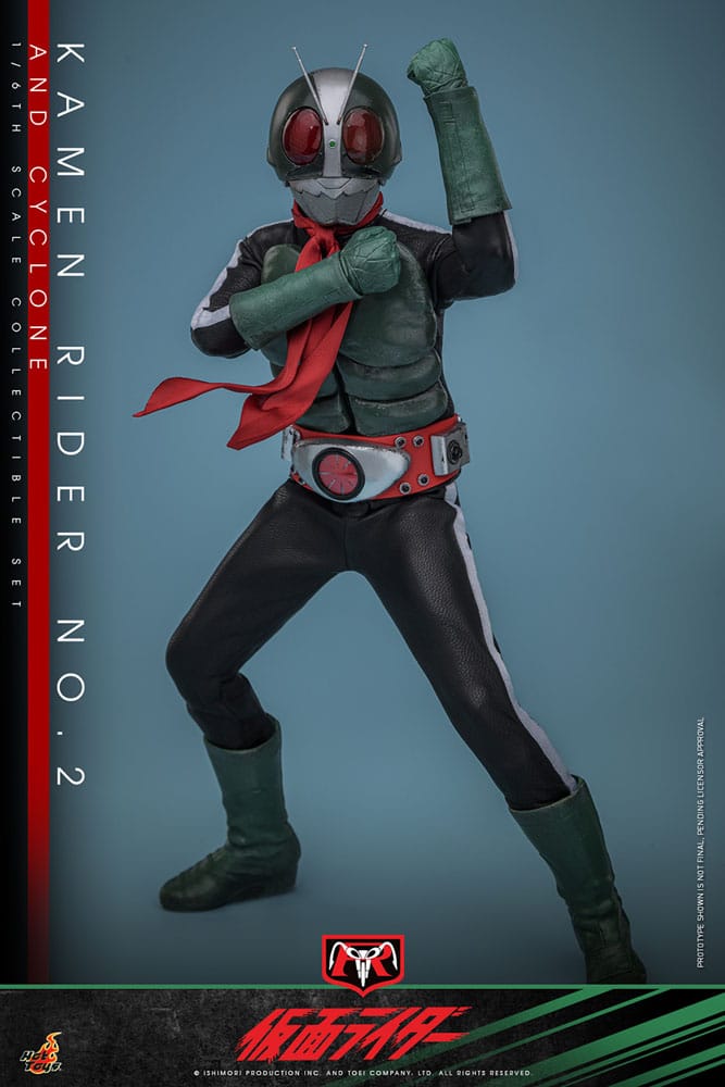 KAMEN RIDER Nº2 & CYCLONE HOT TOYS 30 CM - FIGURA Y MOTO CON LUZ