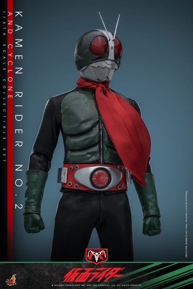 KAMEN RIDER Nº2 & CYCLONE HOT TOYS 30 CM - FIGURA Y MOTO CON LUZ