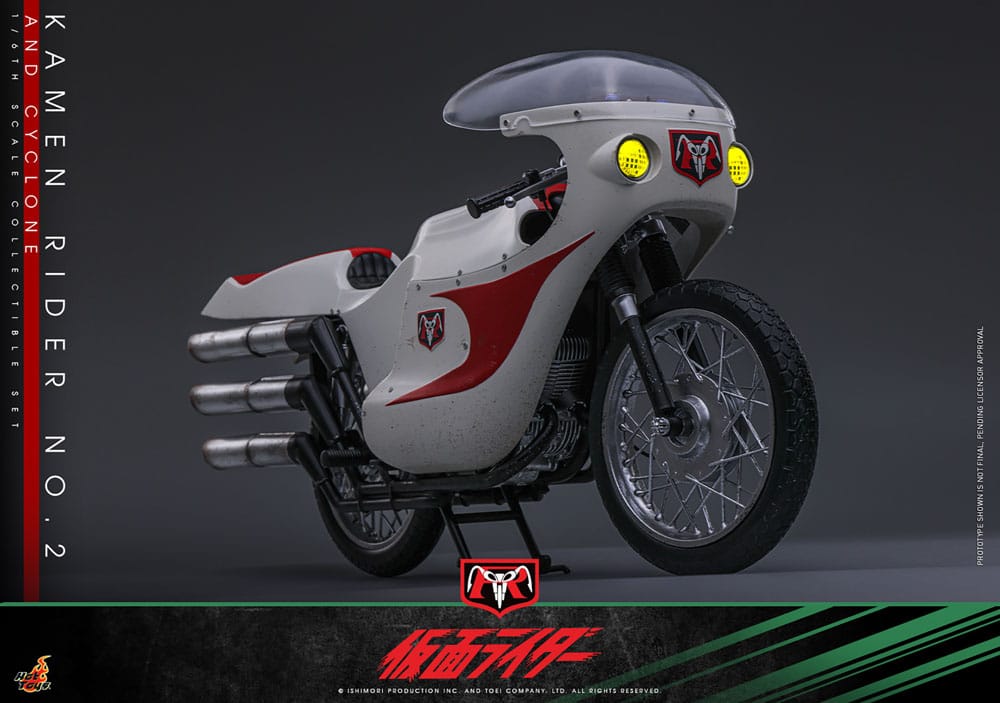 KAMEN RIDER Nº2 & CYCLONE HOT TOYS 30 CM - FIGURA Y MOTO CON LUZ