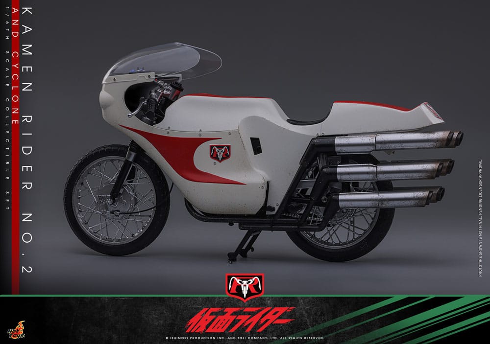 KAMEN RIDER Nº2 & CYCLONE HOT TOYS 30 CM - FIGURA Y MOTO CON LUZ