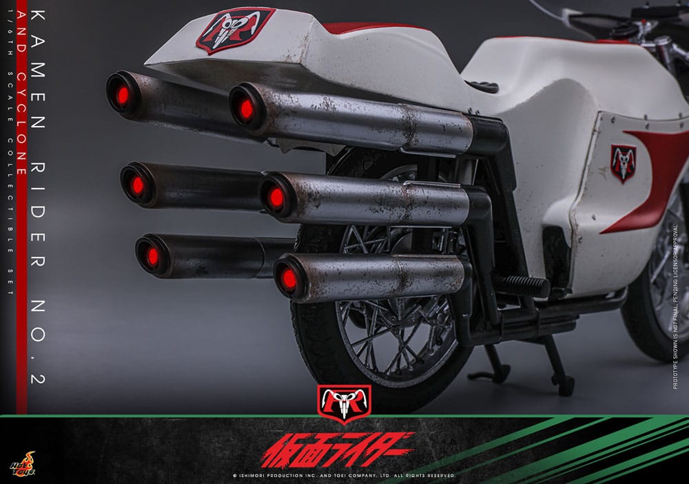 KAMEN RIDER Nº2 & CYCLONE HOT TOYS 30 CM - FIGURA Y MOTO CON LUZ